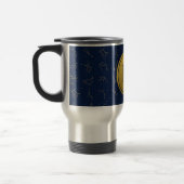 Goud & Marine Blauw Zodiac Constellations Monogram Reisbeker (Links)