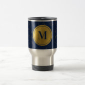Goud & Marine Blauw Zodiac Constellations Monogram Reisbeker (Center)