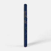 Goud & Marine Blauw Zodiac Constellations Monogram Samsung Galaxy Hoesje (Rechterkant)