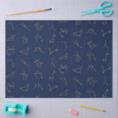 Goud & Marine Blauw Zodiac Constellations Patroon Tissuepapier (Craft)