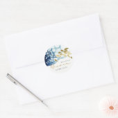 GOUD MARINE ONDER WATER ZEE VIS BRUIDSSCHUIM KLASS RONDE STICKER (Envelop)