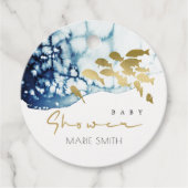 GOUD MARINE ONDERWATER ZEE VIS BABY SHOWER BEDANKJES LABELS (Voorkant)