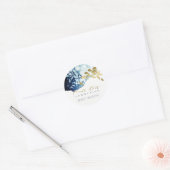 GOUD MARINE ONDERWATER ZEEVIS EERSTE HEILIGE COMMU RONDE STICKER (Envelop)