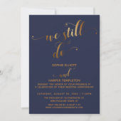 Goud & Marine We Still Do Typografie Jubileum Kaart (Voorkant)