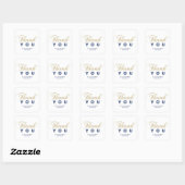 Goud & Marineblauw | Aangepaste bedankstickers voo Vierkante Sticker (Vel)