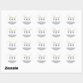 Goud & Marineblauw | Aangepaste feest bedank stick Ronde Sticker (Vel)