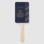 Goud marineblauw elegante typografie Huwelijksprog Handwaaier (Achterkant)