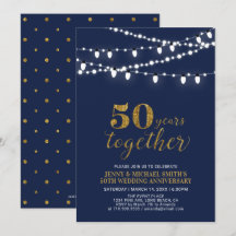 Goud & Marineblauw | Moderne 50ste Hochzeitstag