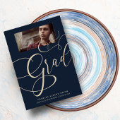 Goud & Marineblauw Moderne typografie Grad foto Af Kaart