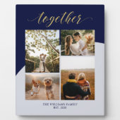 Goud & Marineblauw | Samen Familie Cadeau Foto Col Fotoplaat (Voorkant)