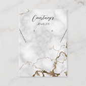 Goud Marmer Chique Ketting Oorbel Sieraden Display Visitekaartje (Voorkant)