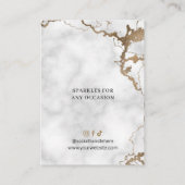 Goud Marmer Chique Ketting Oorbel Sieraden Display Visitekaartje (Achterkant)