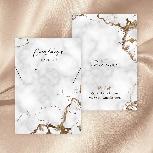 Goud Marmer Chique Ketting Oorbel Sieraden Display Visitekaartje