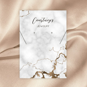 Goud Marmer Chique Ketting Oorbel Sieraden Display Visitekaartje