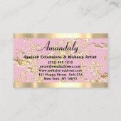 Goud Marmer Consulting Glitter Roze Pastel Royal Visitekaartje (Achterkant)