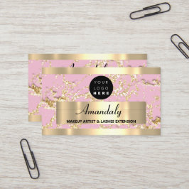Goud Marmer Consulting Glitter Roze Pastel Royal Visitekaartje