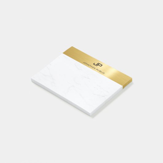 Goud Marmer Elegant Eenvoudig Modern Ontwerp Duide Post-it® Notes (Schuin)