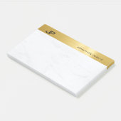 Goud Marmer Elegant Minimalistische Sjabloon Moder Post-it® Notes (Schuin)