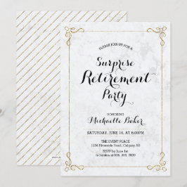 Goud & Marmer | Elegant Verrassingsafscheidingsfee Kaart
