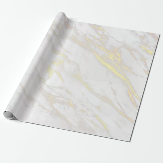 Goud Marmer Elegant Wrapping Papier (Uitgerold)
