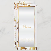 Goud Marmer en Wit Satijn - Menu (Voorkant / Achterkant)