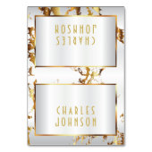 Goud Marmer en Wit Satijn - Plaatskaarten Kaart (Voorkant)