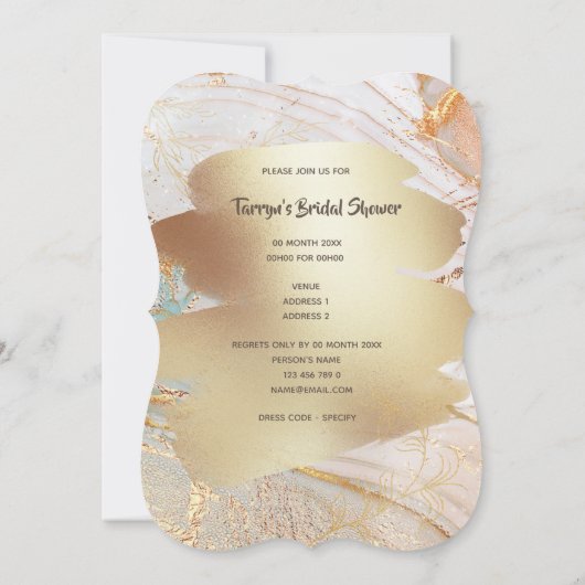 Goud marmer geode textuur DY-kledij Kaart (Achterkant)