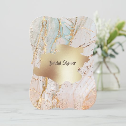 Goud marmer geode textuur DY-kledij Kaart (Staand voorkant)