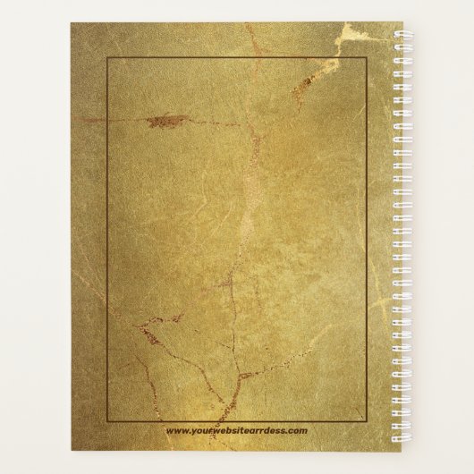 Goud marmer glitter accent planner (Achterkant)