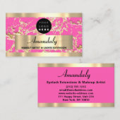 Goud Marmer Glitter Mode Beautique ShopFuchsia Visitekaartje (Voorkant / Achterkant)