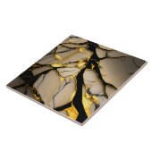 Goud Marmer Keramiek met Zwarte Kristallijne Adere Tegeltje (Zijkant)
