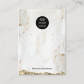 Goud Marmer Logo QR Code ketting oorbellen Visitekaartje (Voorkant)