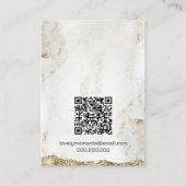 Goud Marmer Logo QR Code ketting oorbellen Visitekaartje (Achterkant)