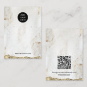Goud Marmer Logo QR Code ketting oorbellen Visitekaartje (Voorkant / Achterkant)
