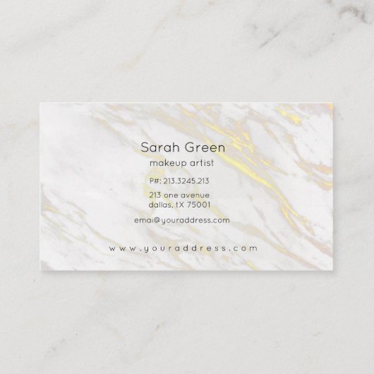 Goud Marmer | Loyaliteit Kaart Klantenkaartje (Achterkant)