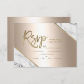 Goud Marmer Metallic folie Glitter RSVP bruiloft (Voorkant / Achterkant)