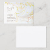 Goud Marmer Modern Trendy Design Monogram Elegant Visitekaartje (Voorkant / Achterkant)