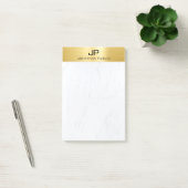 Goud & Marmer Moderne Eenvoudige Monogram Sjabloon Post-it® Notes (Kantoor)