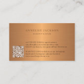 Goud marmer QR CODE luxe schoonheidssalon Visitekaartje (Achterkant)