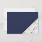 Goud marmer script navy blauw zijn mijn bruidsmeis kaart (Achterkant)