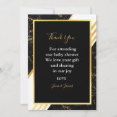 Goud marmer strepen typografie zwart dank je wel kaart (Voorkant)