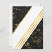 Goud marmer strepen typografie zwart dank je wel kaart (Achterkant)