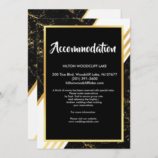 Goud marmer strepen, typografisch, behuizing kaart (Voorkant / Achterkant)