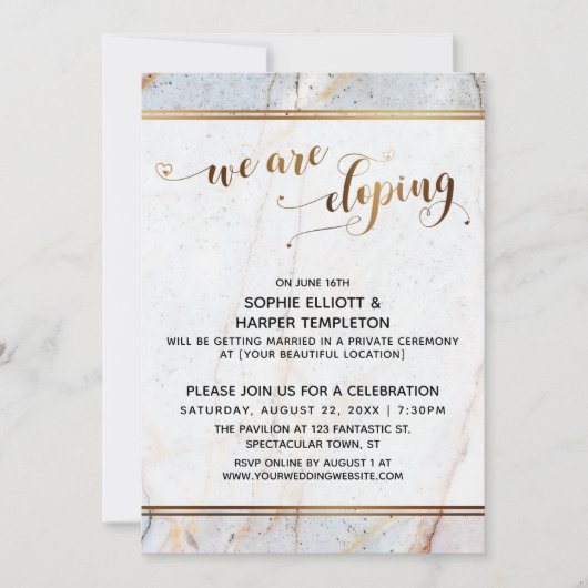 Goud marmer We zijn bezig met gouden hartenkalligr Kaart (Voorkant)