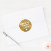 Goud marmer zelfgemaakt met liefde ronde sticker (Envelop)