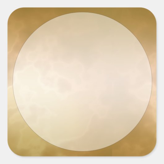 Goud Marmeren Label Sticker Groot Vierkant (Voorkant)