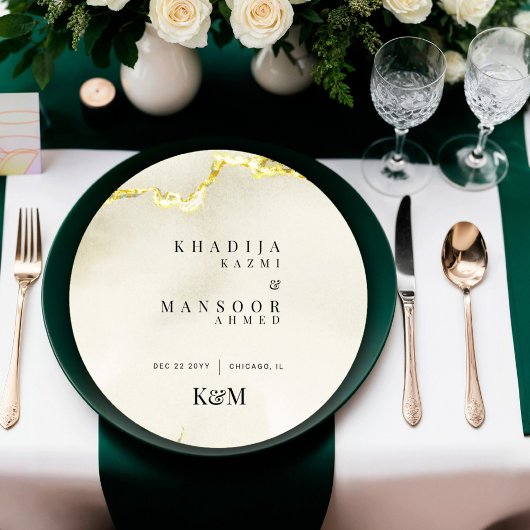 Goud Marmeren Textuur Trouwcirkel Menu Kaart