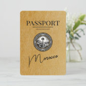 Goud Marokko paspoort Bewaar de datum Save The Date (Staand voorkant)