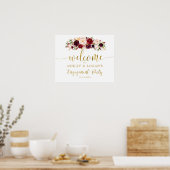 Goud Marsala Boho Herfst Trouwfeest Affiche Poster (Keuken)