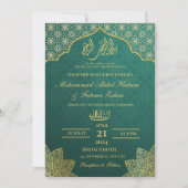GOUD MASJID BEWERKBAAR NIKAH MOSLIM BRUILOFT KAART (Voorkant)